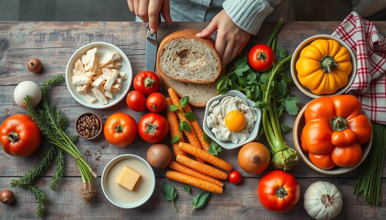 Fresh ingredients for healthy home cooking